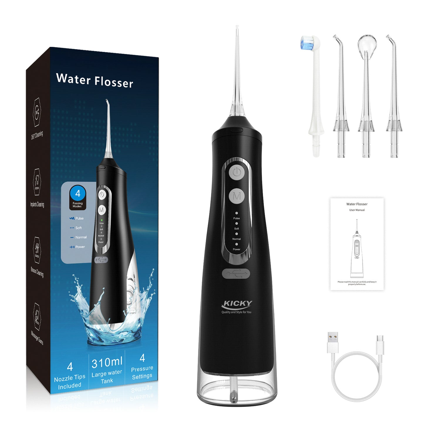 Power Water Flosser 310mL Water Tank Kicky K789 - Oral Care Essential