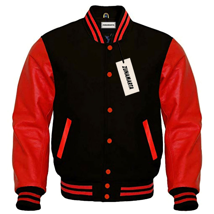 Black Wool/Red Leather