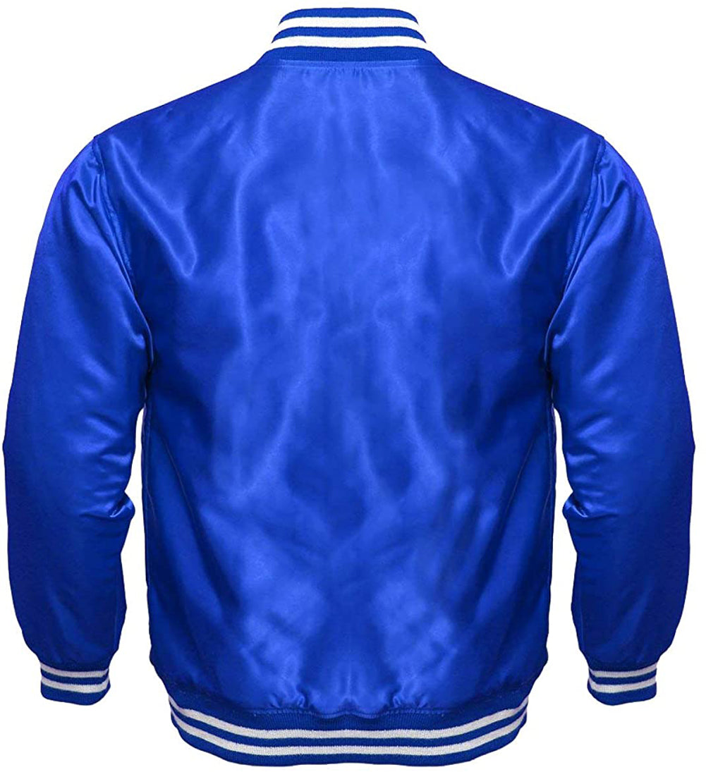 Satin Varsity Jacket Blue