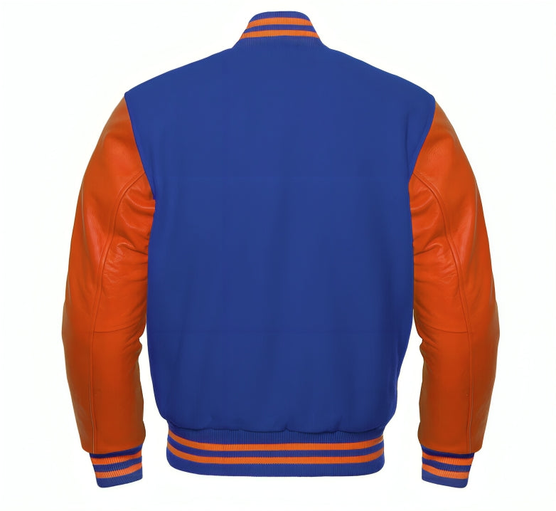 Royal Blue Wool/Orange Leather