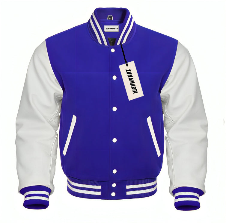 Royal Blue Wool/White Leather