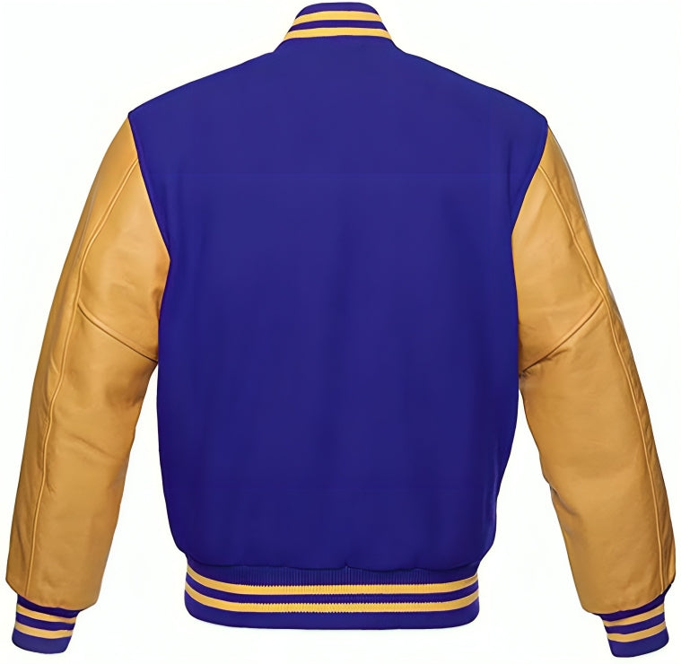 Royal Blue Wool/Gold Leather
