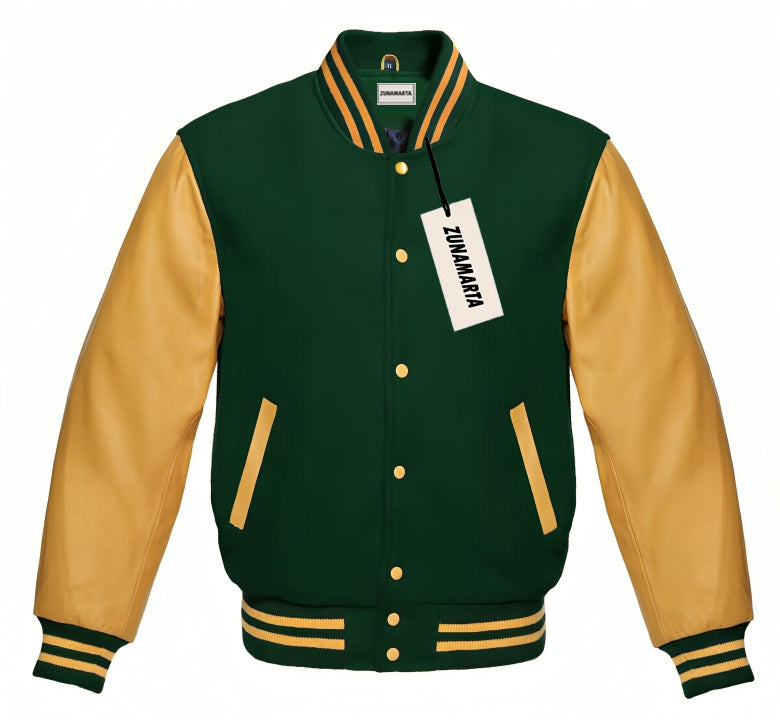 Green Wool/Gold Leather
