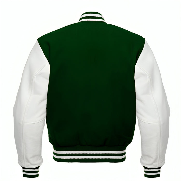 Dark Green Wool/White Leather