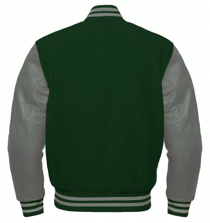 Dark Green Wool/Gray Leather