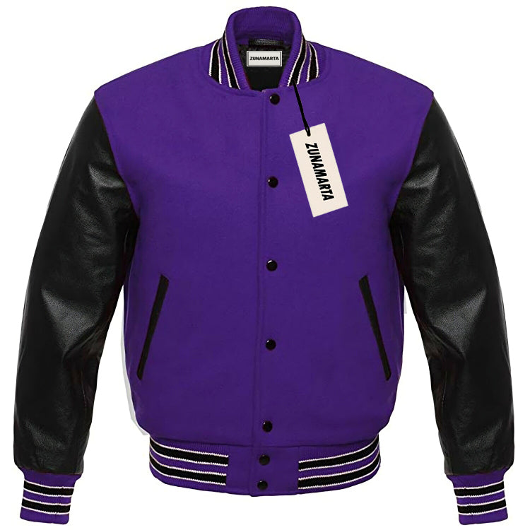 Purple Wool/Black Leather