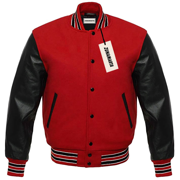 Red Wool/Black Leather
