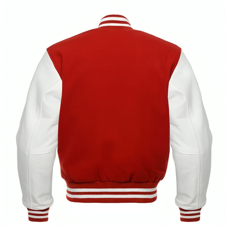 Red Wool/White Leather