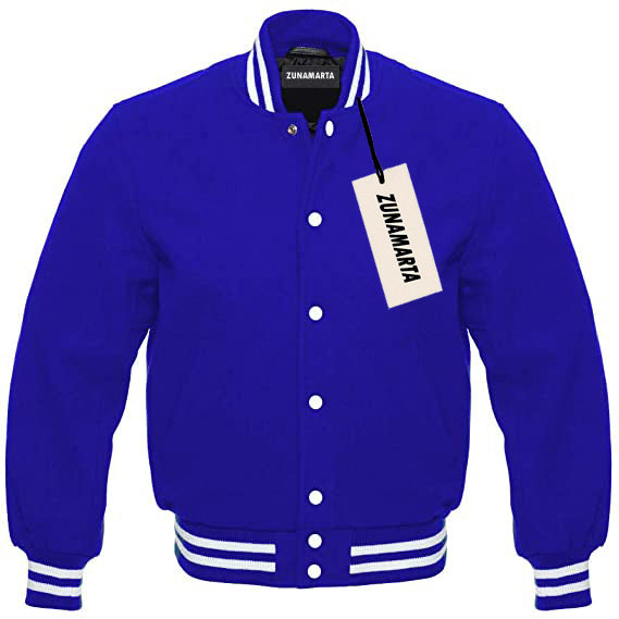 Royal Blue Melton Wool Varsity Jacket
