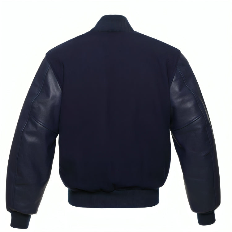 Navy Blue Wool/Navy Blue Leather