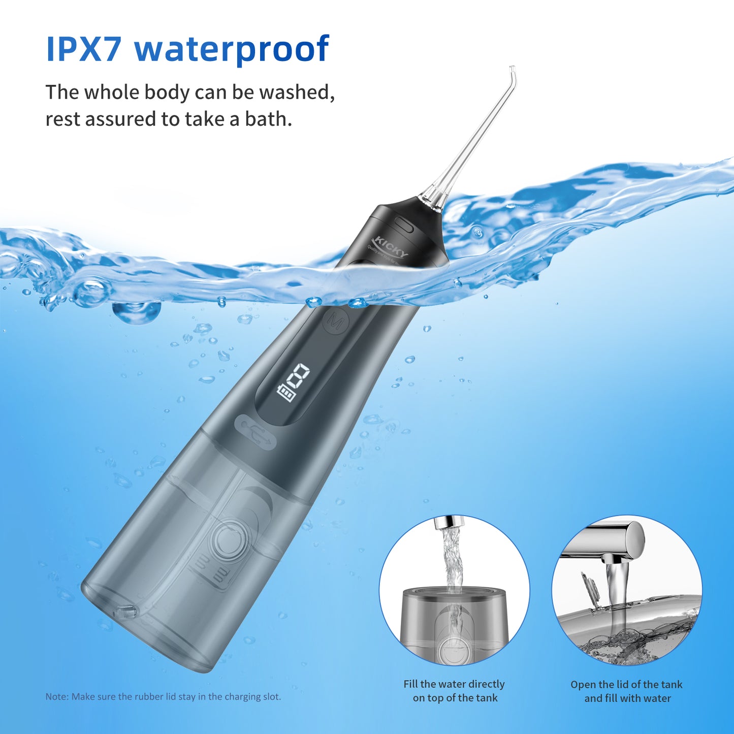 Smart Power Water Flosser – 9 Modes, 30-Day Battery, 360° Nozzle 350ML Tank K33
