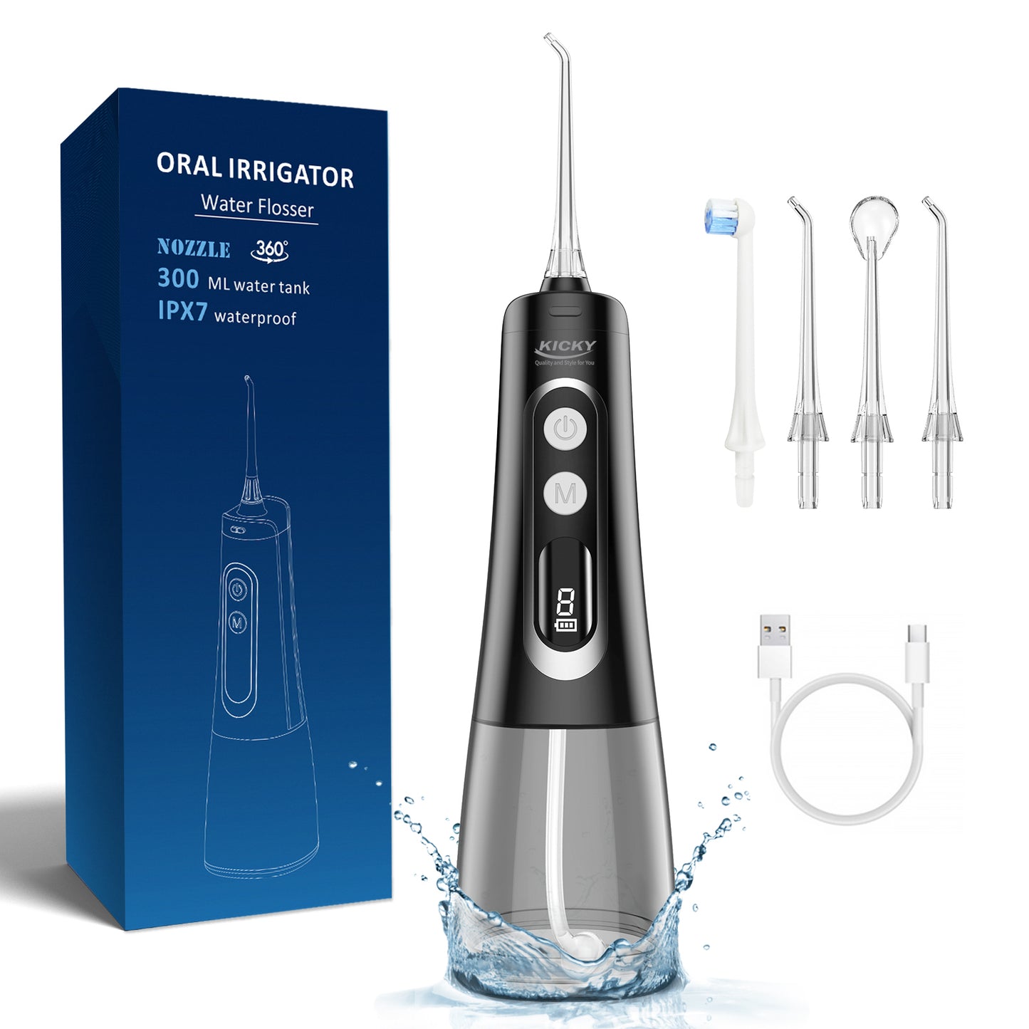 Power Water Flosser 300mL Water Tank Kicky K708Pro