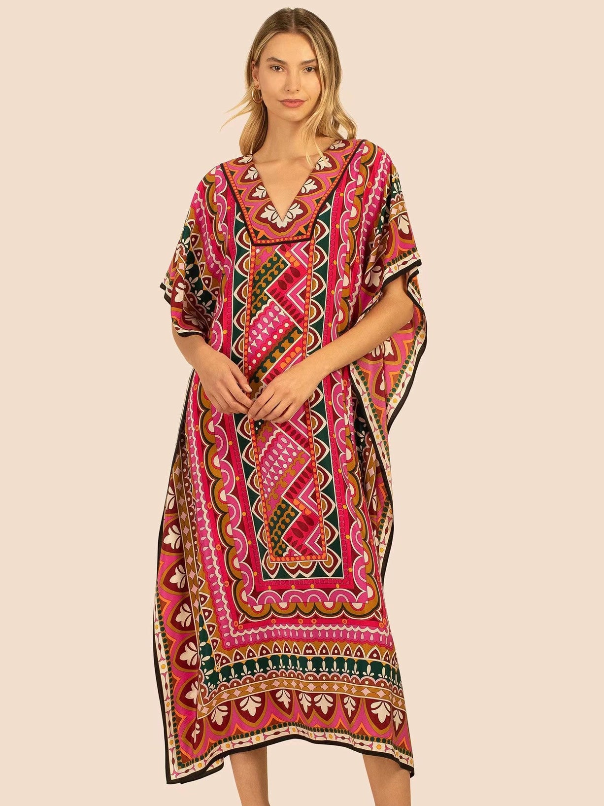 Seaside Beach long dress travel beach blouse in a robe style, perfect for vacation skirt dresses and bikini cover-ups.