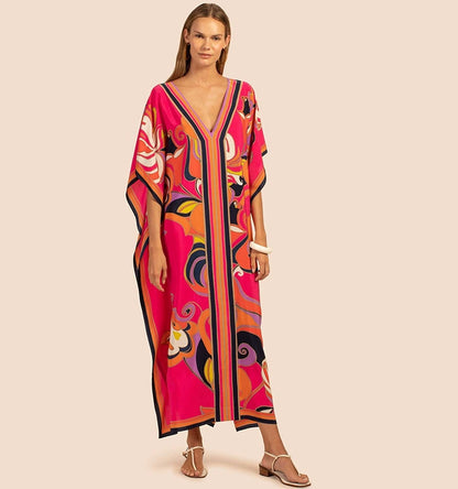 Seaside Beach long dress travel beach blouse in a robe style, perfect for vacation skirt dresses and bikini cover-ups.