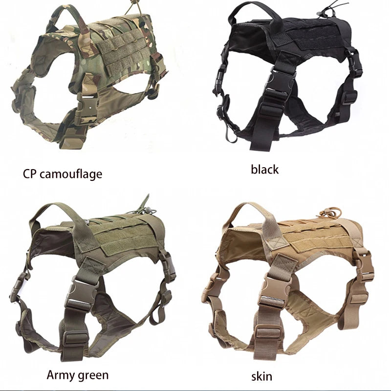 Tactical Dog Harness for German Shepherds, K9 Premium Pet Training Vest and Leash Set Suitable for Dogs of All Sizes