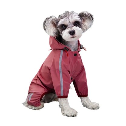 Reflective Waterproof Dog Raincoat: Premium Pet Clothing for Chihuahua, Maltese, Small to Medium Dogs - Jumpsuit Style Overalls