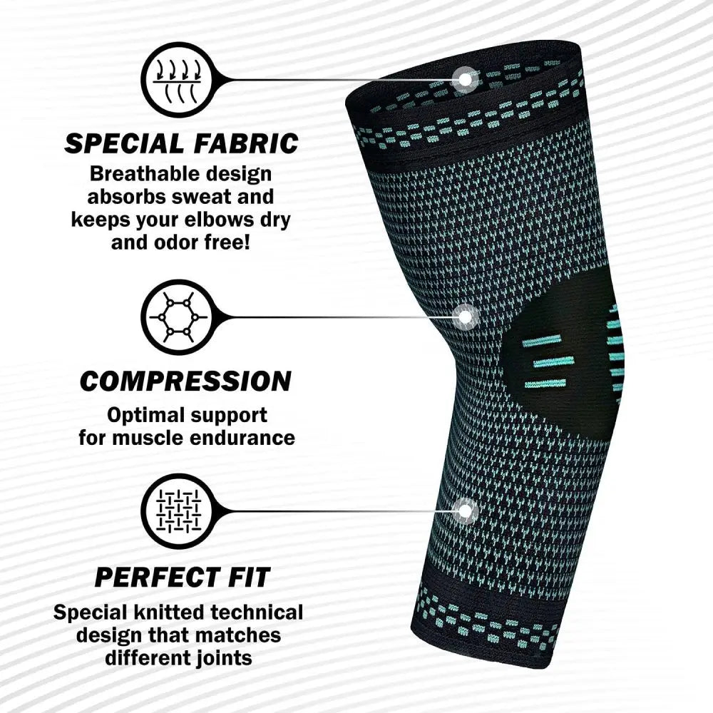 Elbow Brace support and safety, this elastic elbow brace is designed to enhance your sports performance.