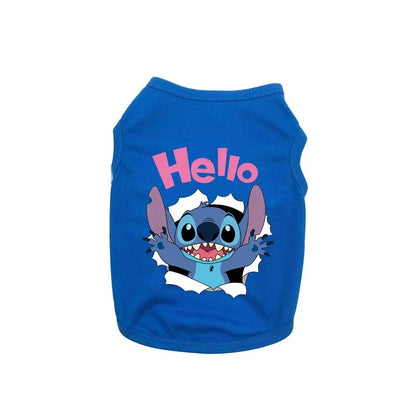 Disney Stitch Summer Cotton Dog Vest - Lightweight Clothing for French Bulldog, Chihuahua, and Small to Medium Puppies