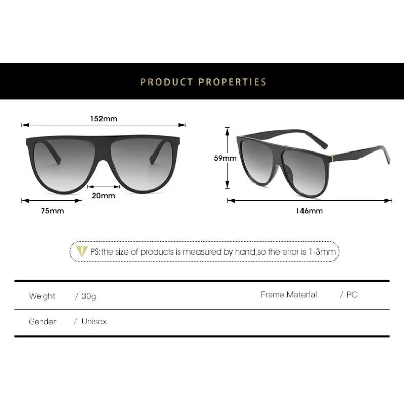 Experience ultimate style and protection with our Flat Top Oversized Women Sunglasses, big frame and UV400 protection offer both fashion and function