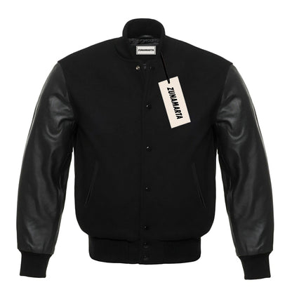 Black Wool/Black Leather