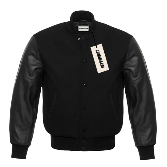 Black Wool/Black Leather