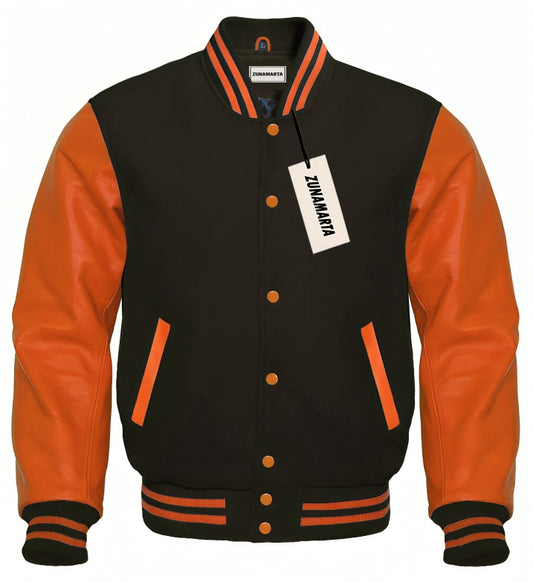 Black Wool/Orange Leather