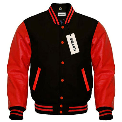 Black Wool/Red Leather