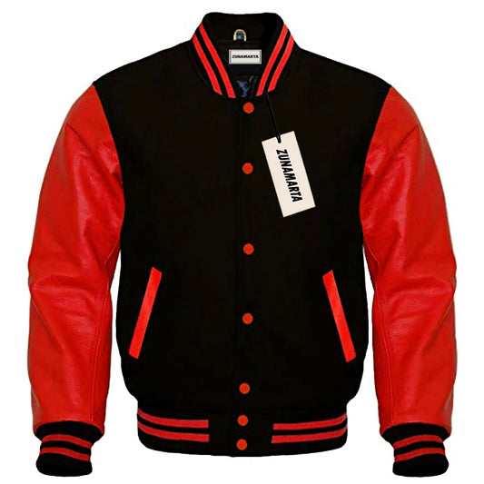 Black Wool/Red Leather