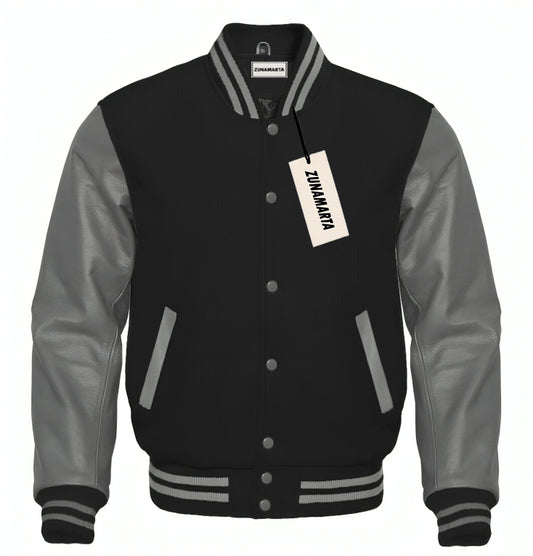 Black Wool/Gray Leather