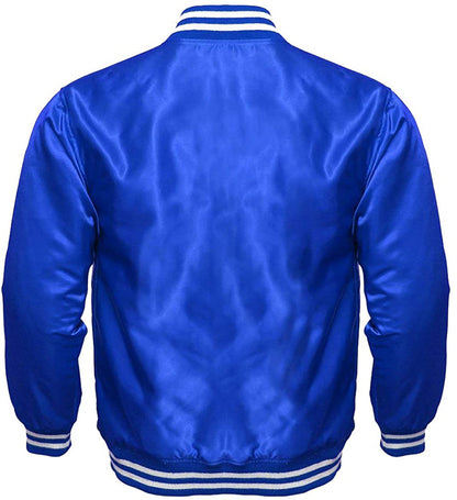 Satin Varsity Jacket Blue
