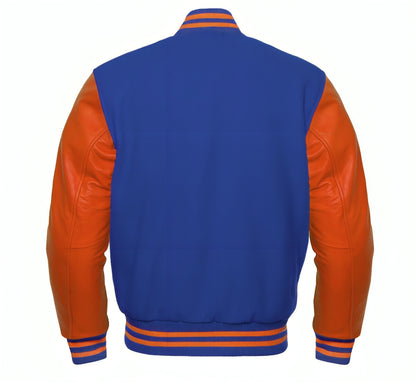 Royal Blue Wool/Orange Leather