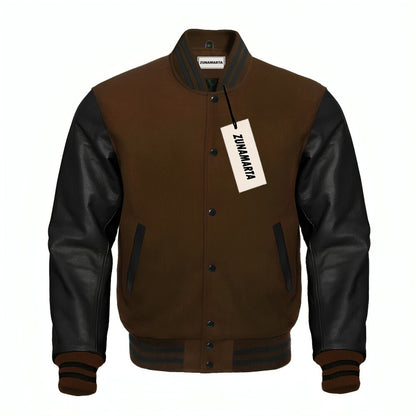 Brown Wool/Black Leather