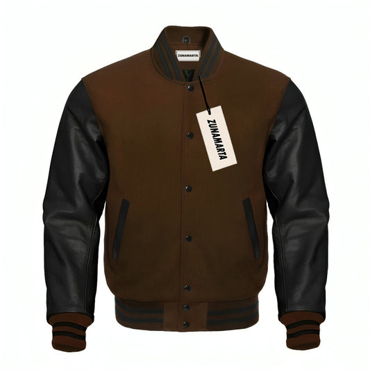 Brown Wool/Black Leather