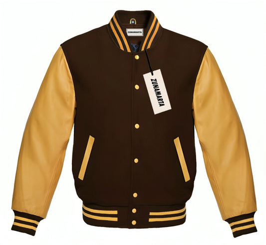 Brown Wool/Gold Leather