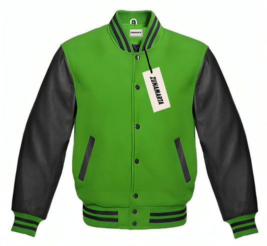 Green Wool/Black Leather