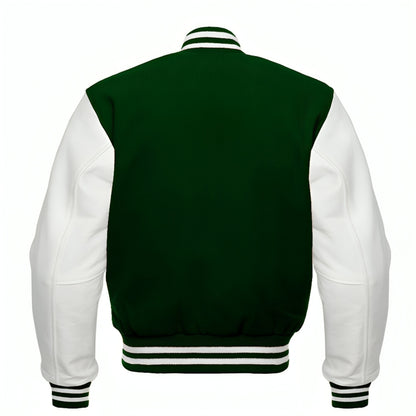 Dark Green Wool/White Leather