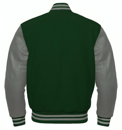 Dark Green Wool/Gray Leather