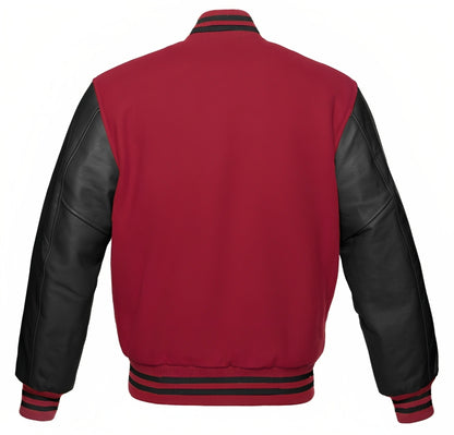 Maroon Wool/Black Leather