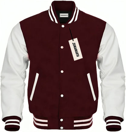 Cherry Wine Wool/White Leather
