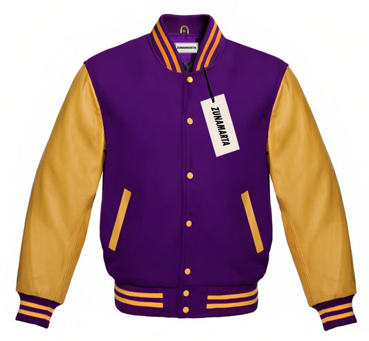 Purple Wool/Gold Leather
