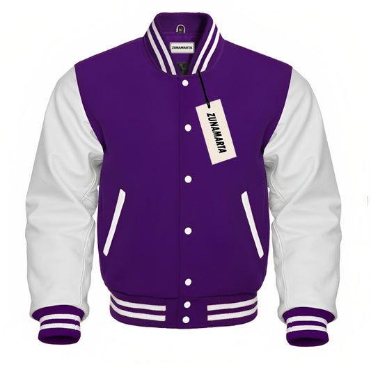 Purple Wool/White Leather