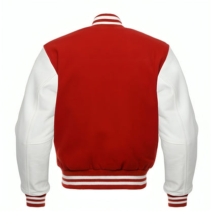 Red Wool/White Leather