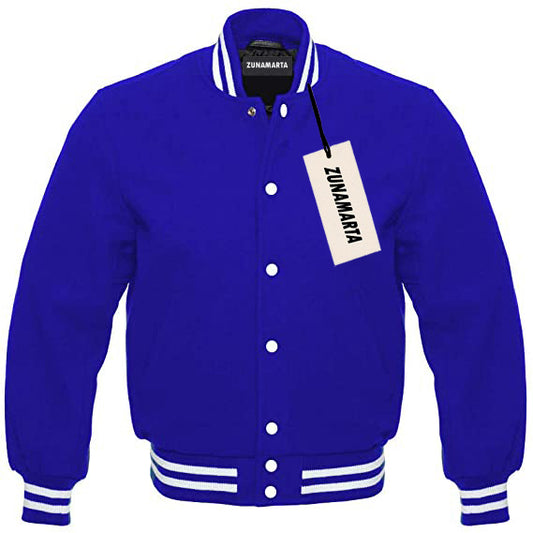 Royal Blue Melton Wool Varsity Jacket