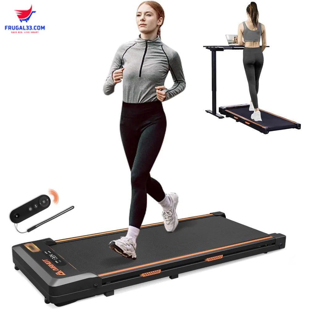 Under Desk Treadmill by frugal33.com, Walking Pad 2 in 1 for Walking and Jogging with Remote Control Lanyard