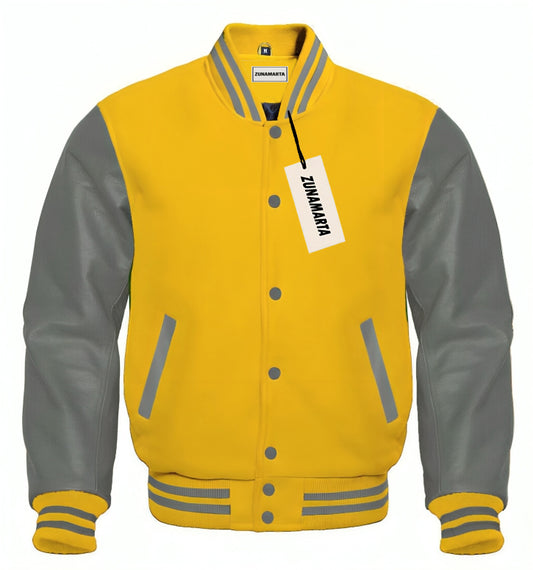 Yellow Wool/Gray Leather